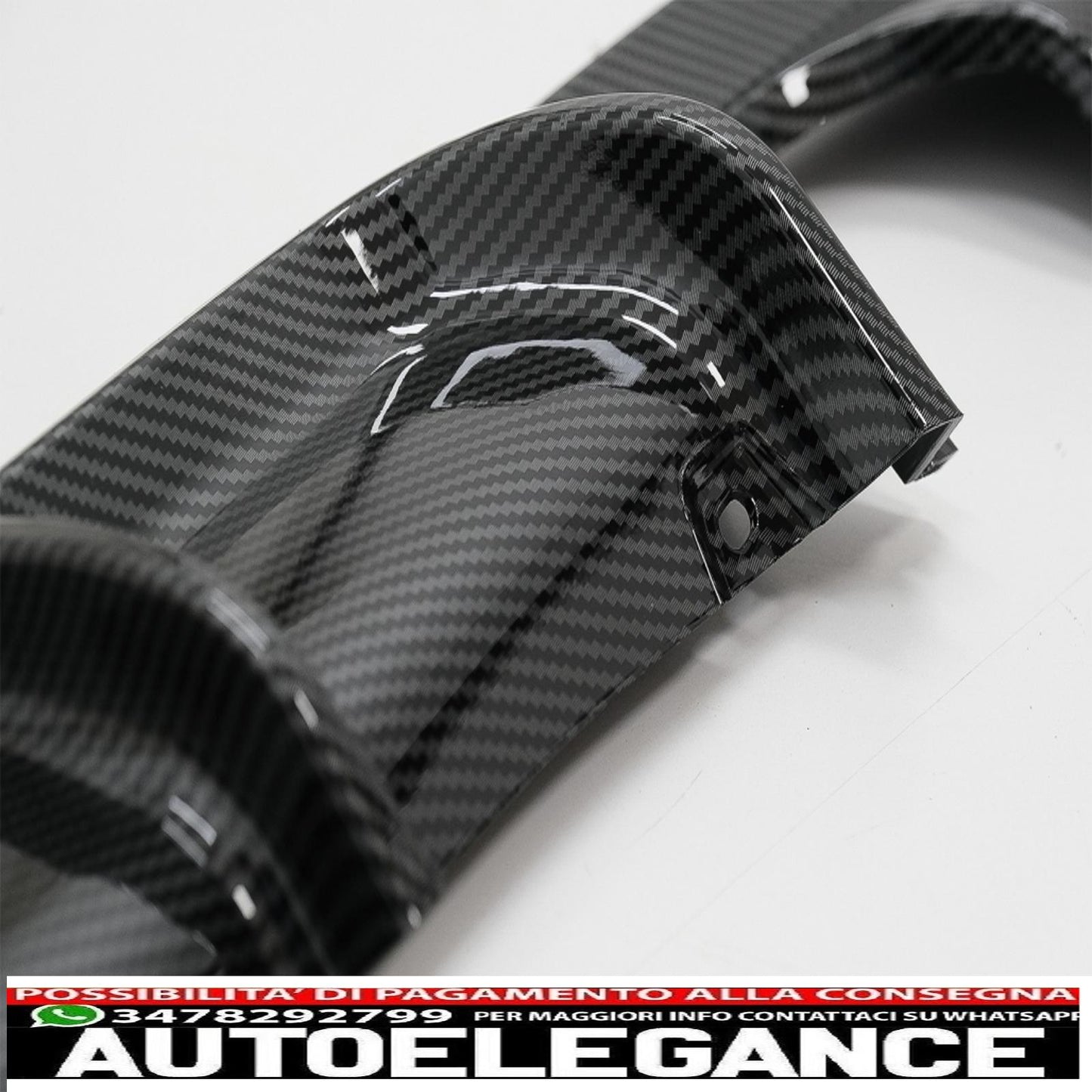 paraurti posteriore spoiler mantovana diffusore doppia uscita per scarico singolo adatto per bmw serie 3 f30 f31 (2011-2019) m performance design rivestimento in pellicola di carbonio