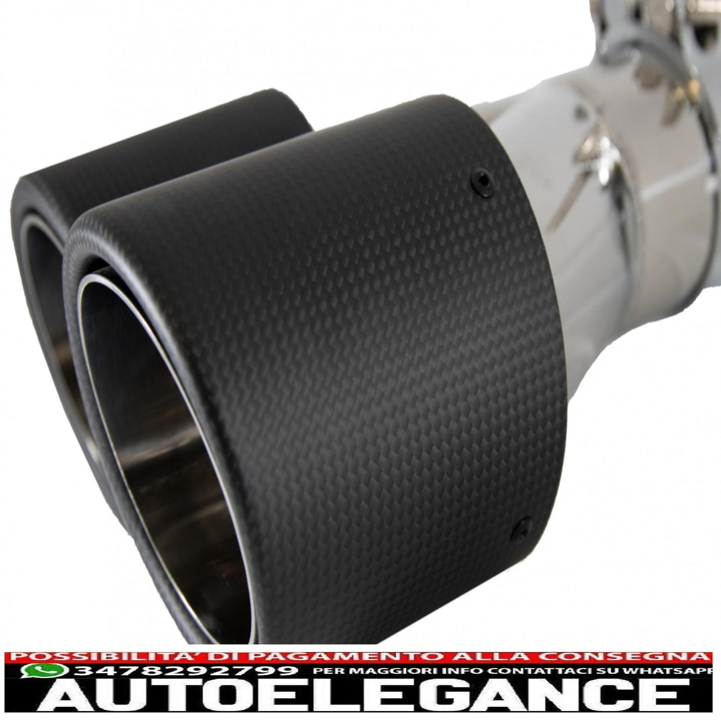 Universal Dual Exhaust Tips Carbon Fiber Matte Finish Dual Exhaust Tips Inlet 6cm/2.36inch 