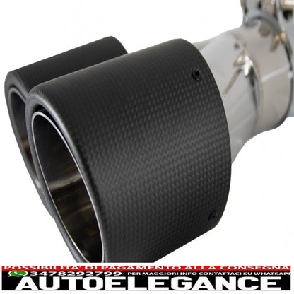 Universal Dual Exhaust Tips Carbon Fiber Matte Finish Dual Exhaust Tips Inlet 6cm/2.36inch 