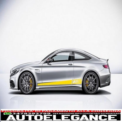 side decals matt yellow vinyl sticker suitable for mercedes c class c205 coupe a205 cabriolet (2014-up)
