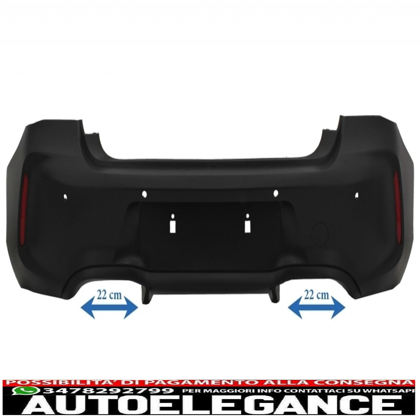 Rear bumper suitable for bmw 1 series f20 f21 lci (2015-06.2019) with quad m2 design exhaust tips 
