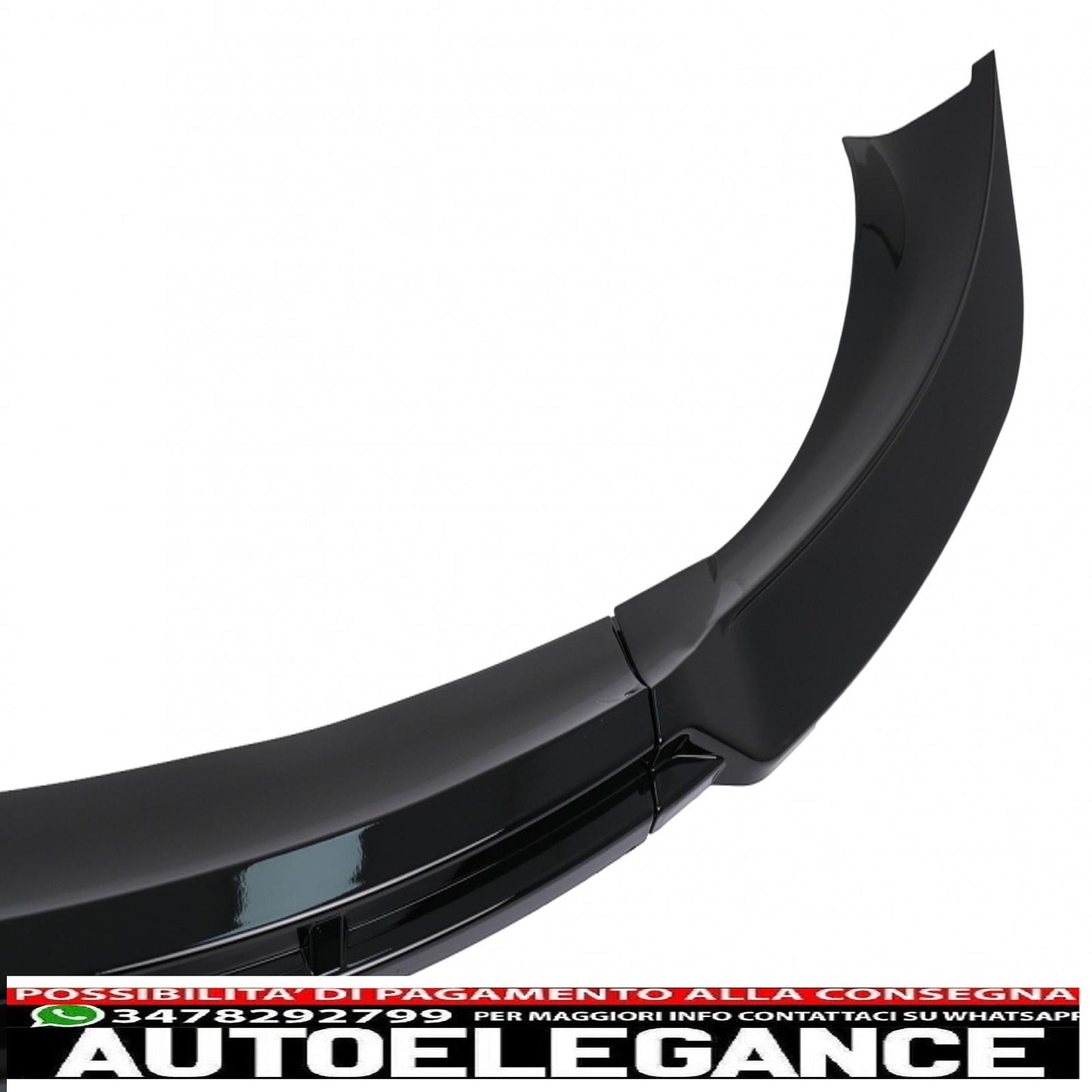 Front bumper additional spoiler lip suitable for Tesla Model 3 (2017-up) Piano Black 