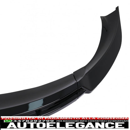 Front bumper additional spoiler lip suitable for Tesla Model 3 (2017-up) Piano Black 