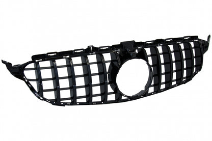 GRIGLIA ADATTA PER MERCEDES CLASSE C W205 2015-2018 NERO LUCIDO SENZA CAMERA GT