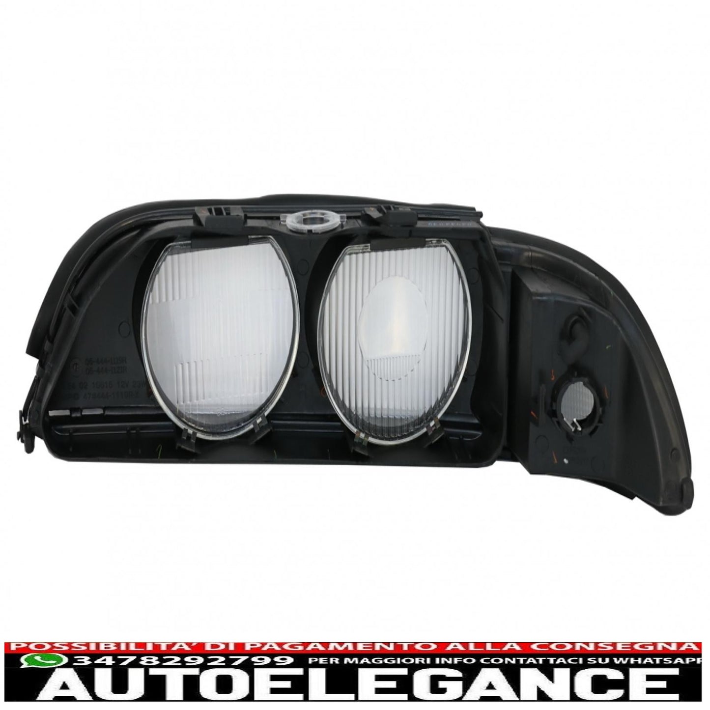 right side headlight lens smoke grey suitable for bmw 5 series e39 (1995-2000) 