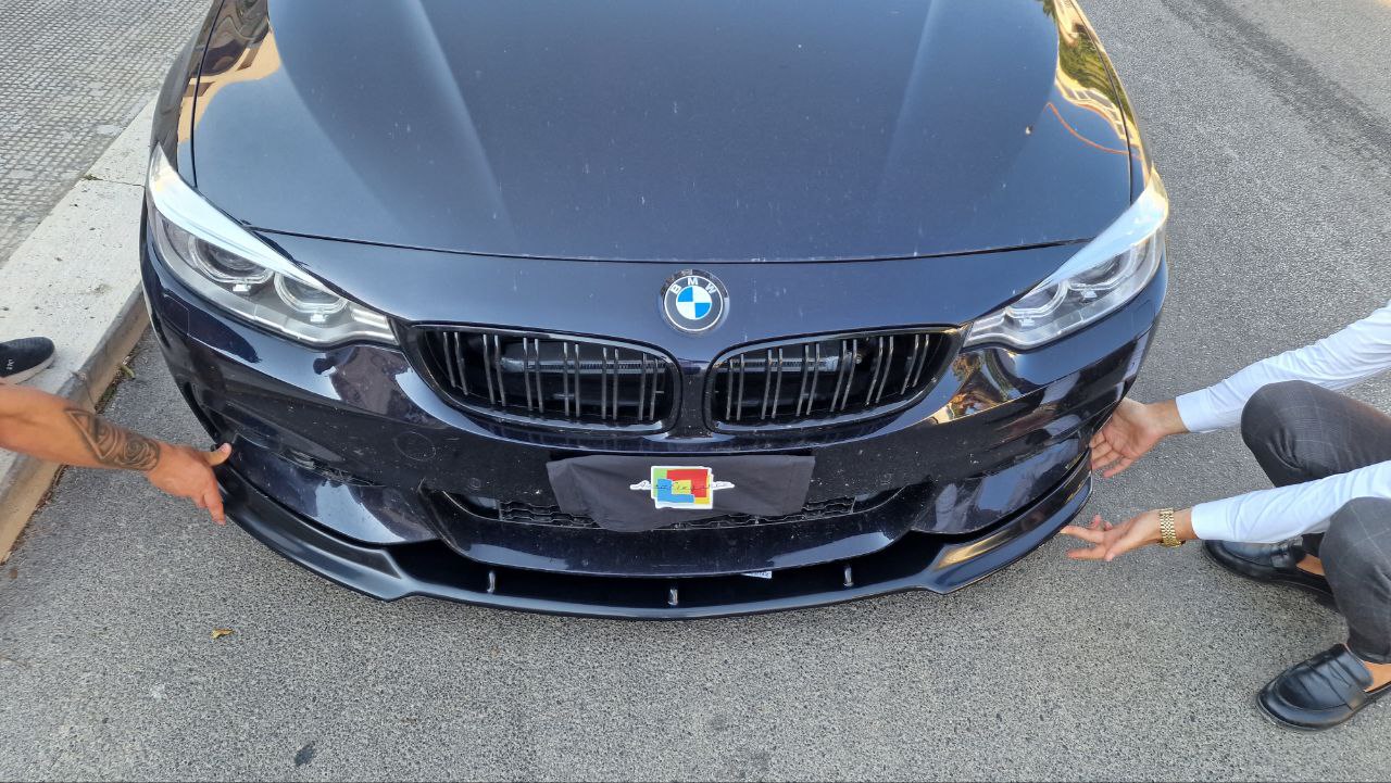 SPLITTER SUITABLE FOR BMW 4 SERIES F32 F33 F36 MSPORT LOOK GLOSSY BLACK SPORTY