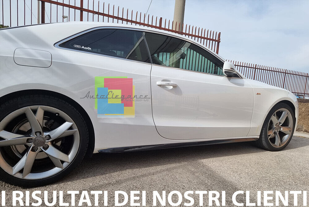 SIDE SKIRTS AUDI A5 COUPE SPORTBACK 07-15 SLINE S5 RS5 ABS GLOSS BLACK IT 