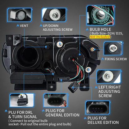 Halo LED Headlights (RGB) + Taillights for Dodge Challenger 2008-2014 