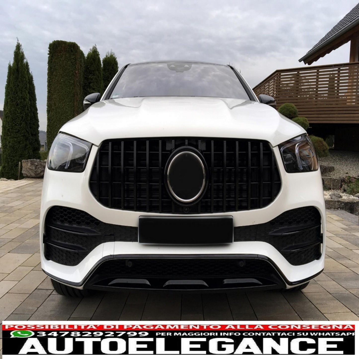 Griglia anteriore centrale adatta per mercedes gle suv w167 v167 gle coupe c167 pacchetto sportivo (2019-up) gtr design panamericana tutto nero