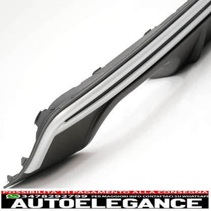 Diffusore mantovana per paraurti posteriore adatto per audi a3 8v hatchback sportback (2012-2015) con terminali di scarico marmitta terminali di scarico s3 design quad