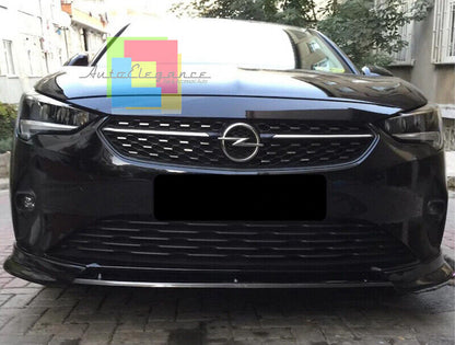 OPEL CORSA F 2019-2021 FRONT BUMPER SPLITTER IN BLACK ABS 3 PIECES