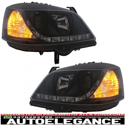 drl led headlights suitable for opel astra g (09.1997-02.2004) black 