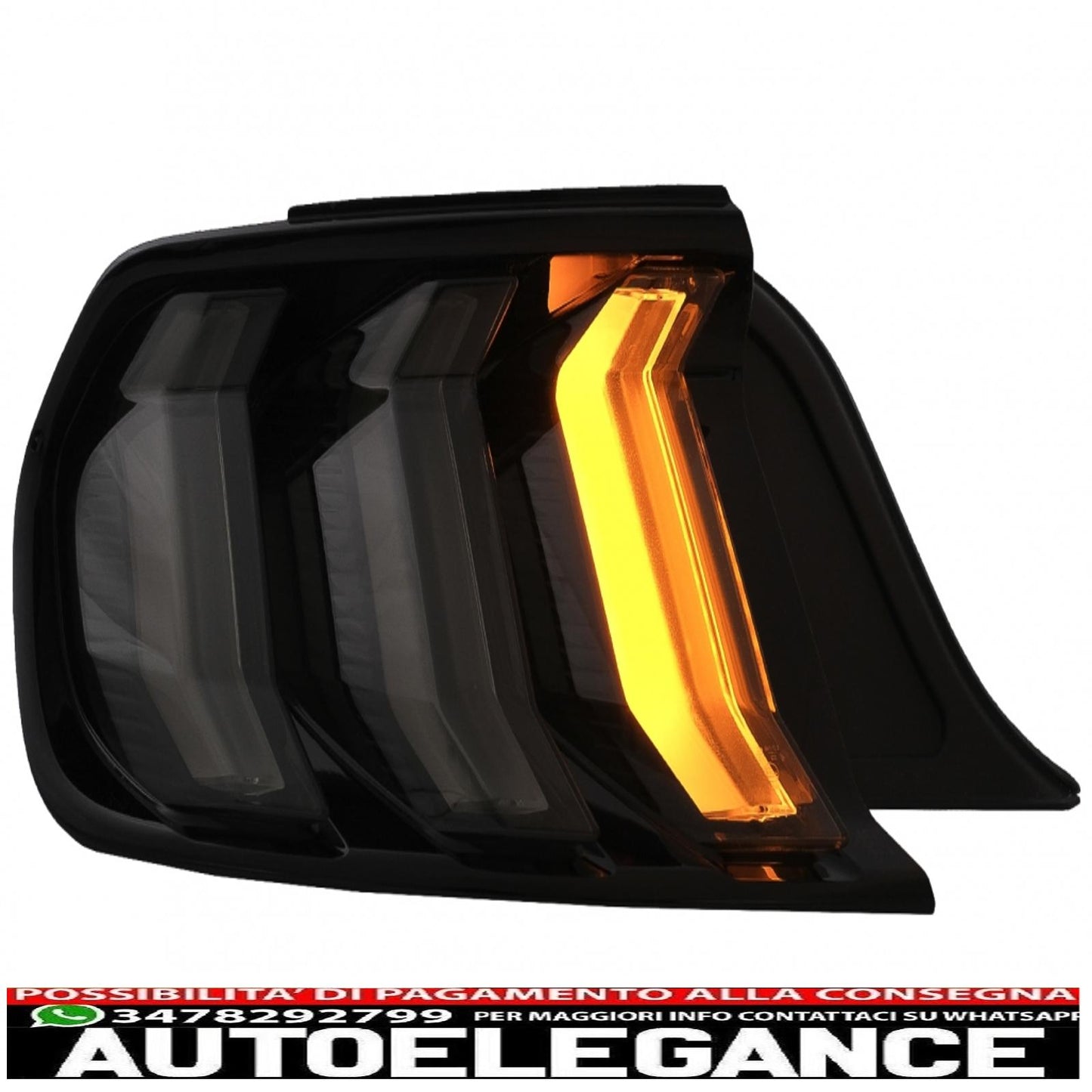 fanali posteriori full led adatti per ford mustang vi s550 (2015-2019) fumé con indicatori di direzione sequenziali dinamici