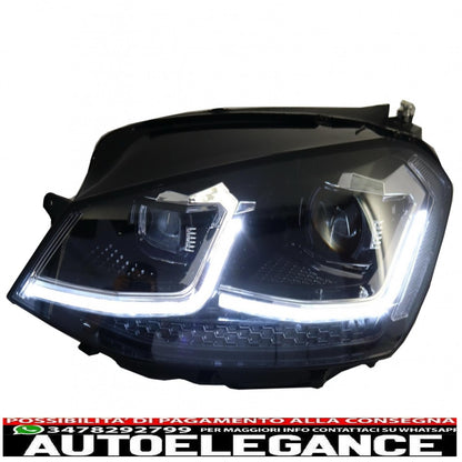 right hand drive led headlights suitable for vw golf 7 vii (2012-2017) facelift g7.5 r line look dynamic sequential cornering lights