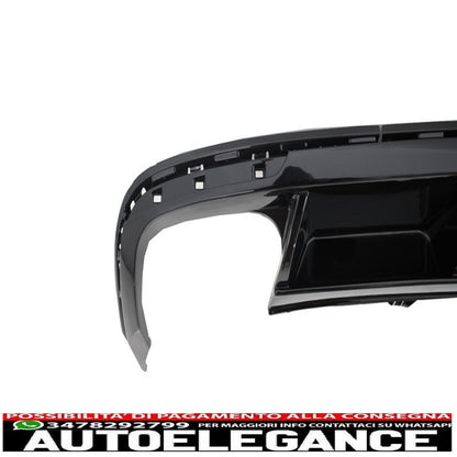 Rear bumper valance diffuser suitable for vw passat cc (2012-2017) r line design twin dual exhaust