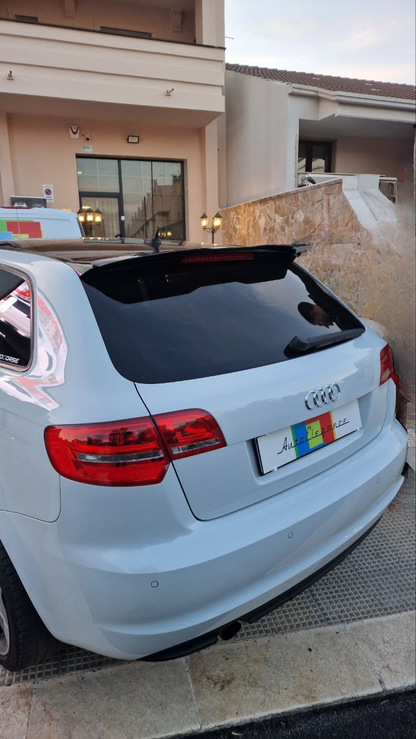 ROOF SPOILER WING SUITABLE FOR AUDI A3 8P 2008-2012 5 DOORS GLOSS BLACK LOOK SPORTY DESIGN 