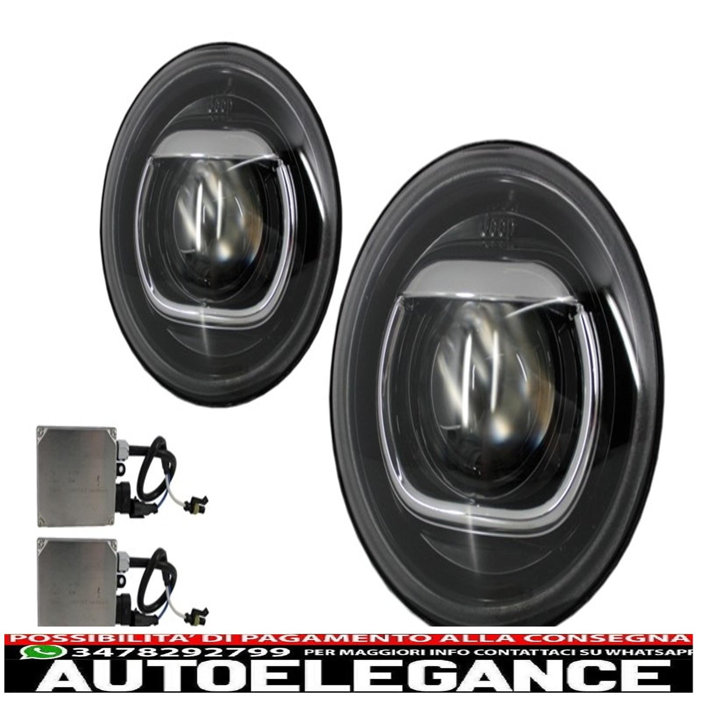 Front Mount Grille and LED Lights Fit for Jeep Wrangler Rubicon JK (2007-2017) Angry Bird Design Spectre Mask