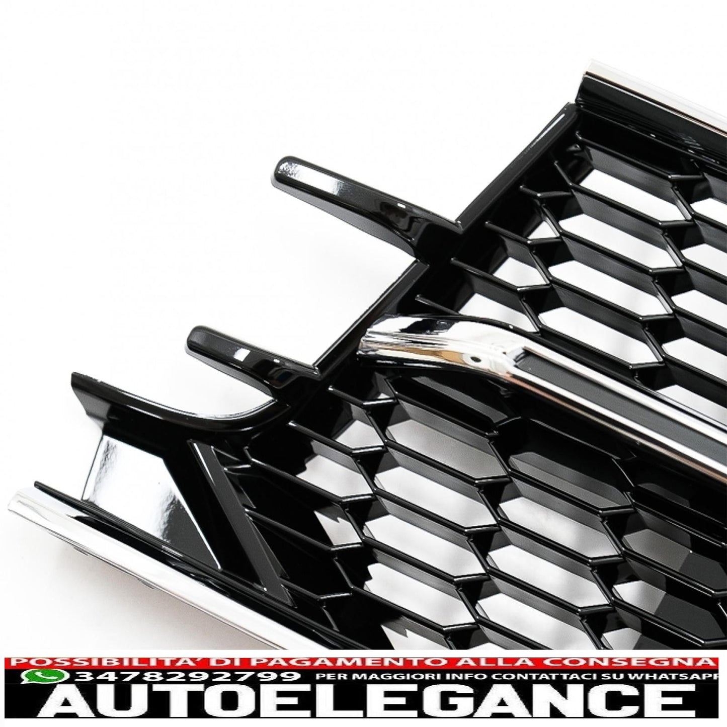 coperture inferiori della griglia del paraurti griglie laterali adatte per audi a6 c7 4g facelift (2015-2018) pianoforte nero e cromato AUTOELEGANCERICAMBI