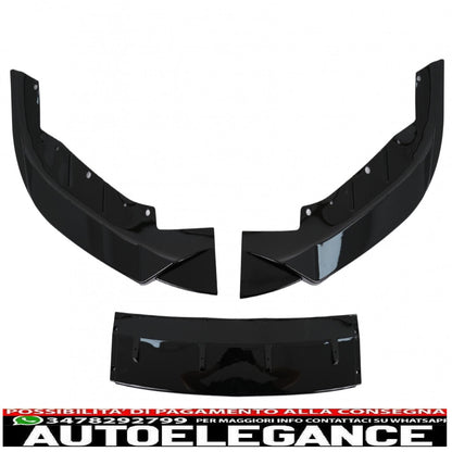 Front Bumper Spoiler Lip Fit For BMW 5 Series G30 Limousine G31 Touring (2017-2019) M Sport Design Piano Black 