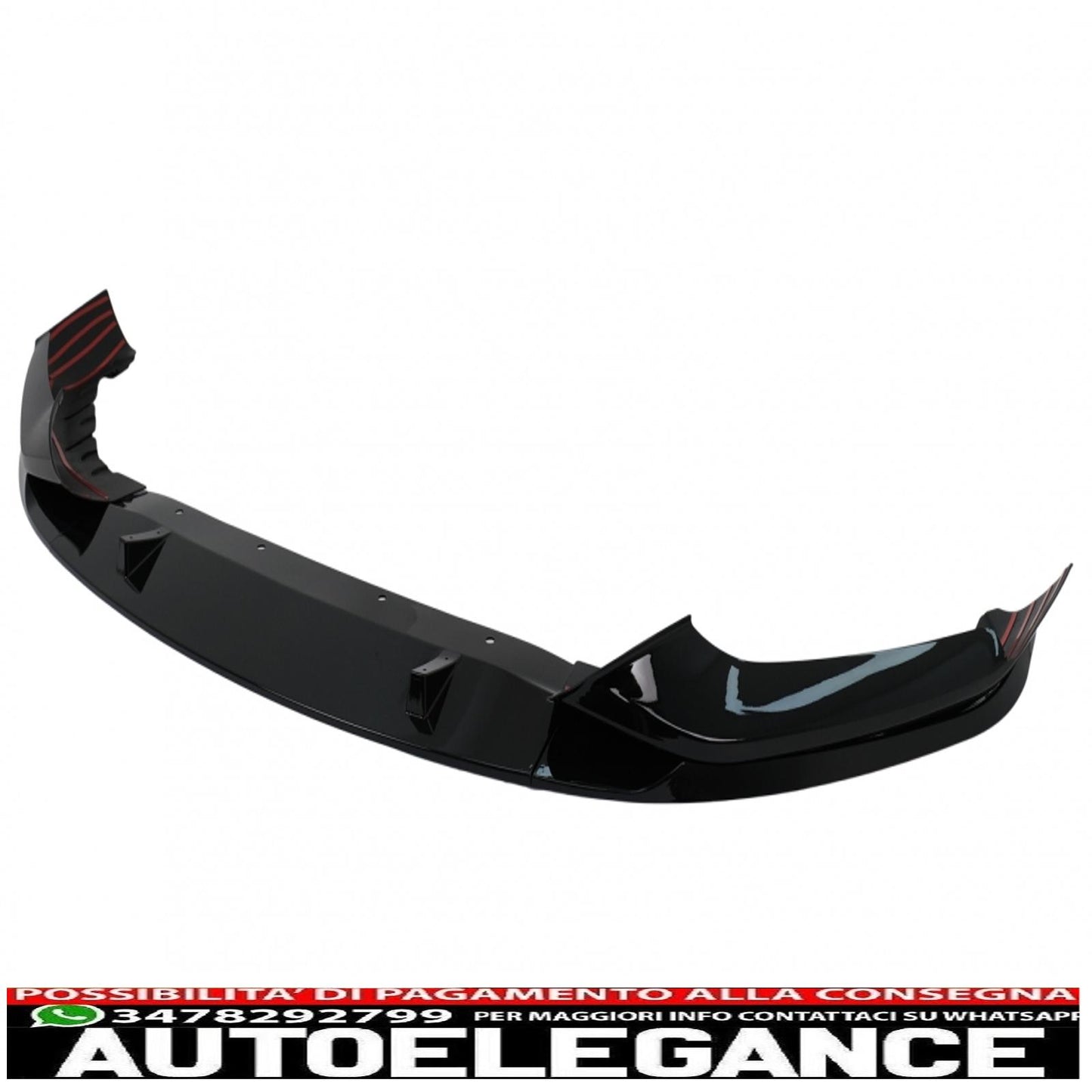 Front Bumper Spoiler Lip Fit For BMW 5 Series G30 Limousine G31 Touring (2017-2019) M Sport Design Piano Black 
