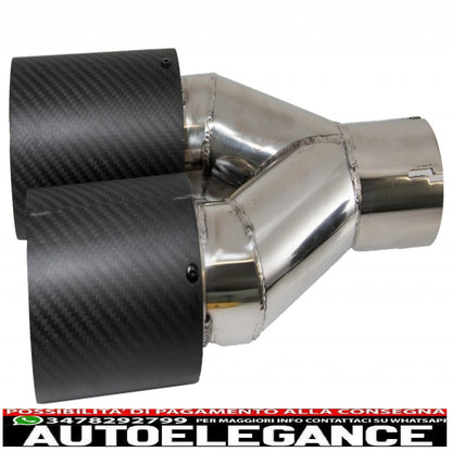 Diffusore paraurti posteriore con terminali di scarico doppi in carbonio da 6,8 cm/2,67 pollici, adatto per BMW Serie 5 G30 G31 (2017-up) M5 Design Piano Black