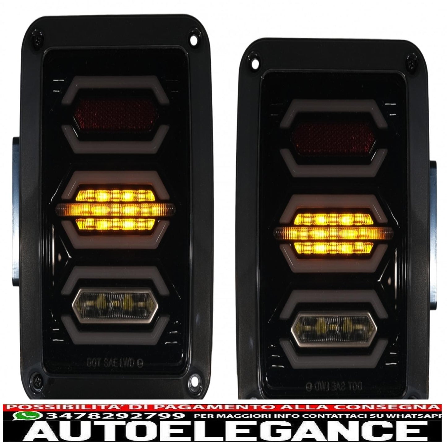 fanali posteriori full led adatti per jeep wrangler jk rubicon (2007-2017) fumè