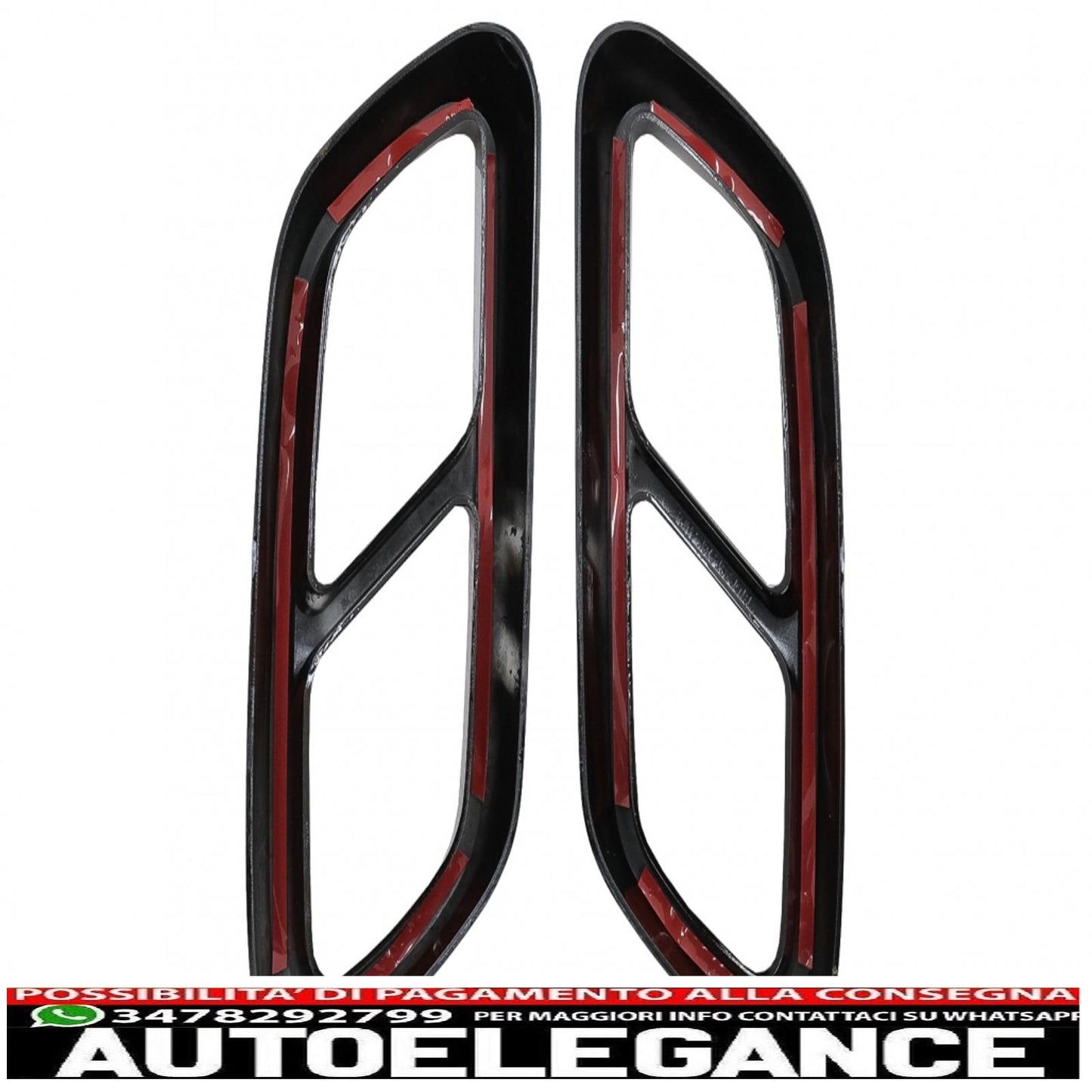 Muffler end frames suitable for mercedes c class w206 s206 sport line (2021-up) piano black