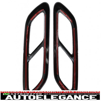Muffler end frames suitable for mercedes c class w206 s206 sport line (2021-up) piano black