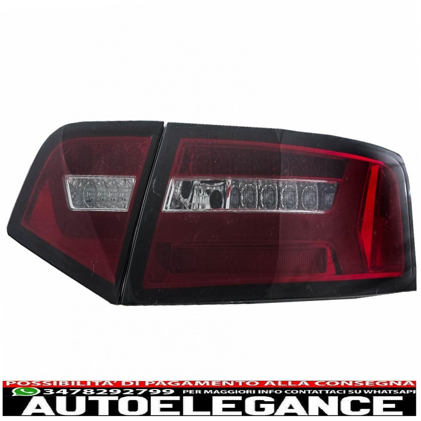 led rear lights suitable for audi a6 4f2 c6 limousine (2008-2011) red smoke restyling design with sequential dynamic cornering lights
