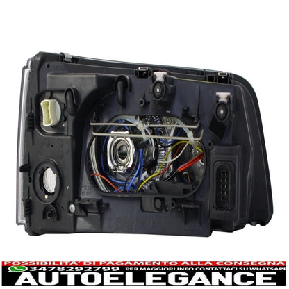 Double Halo Ring Headlights Suitable for VW Transporter T5 (04.2003-08.2009) Angel Eyes Black 