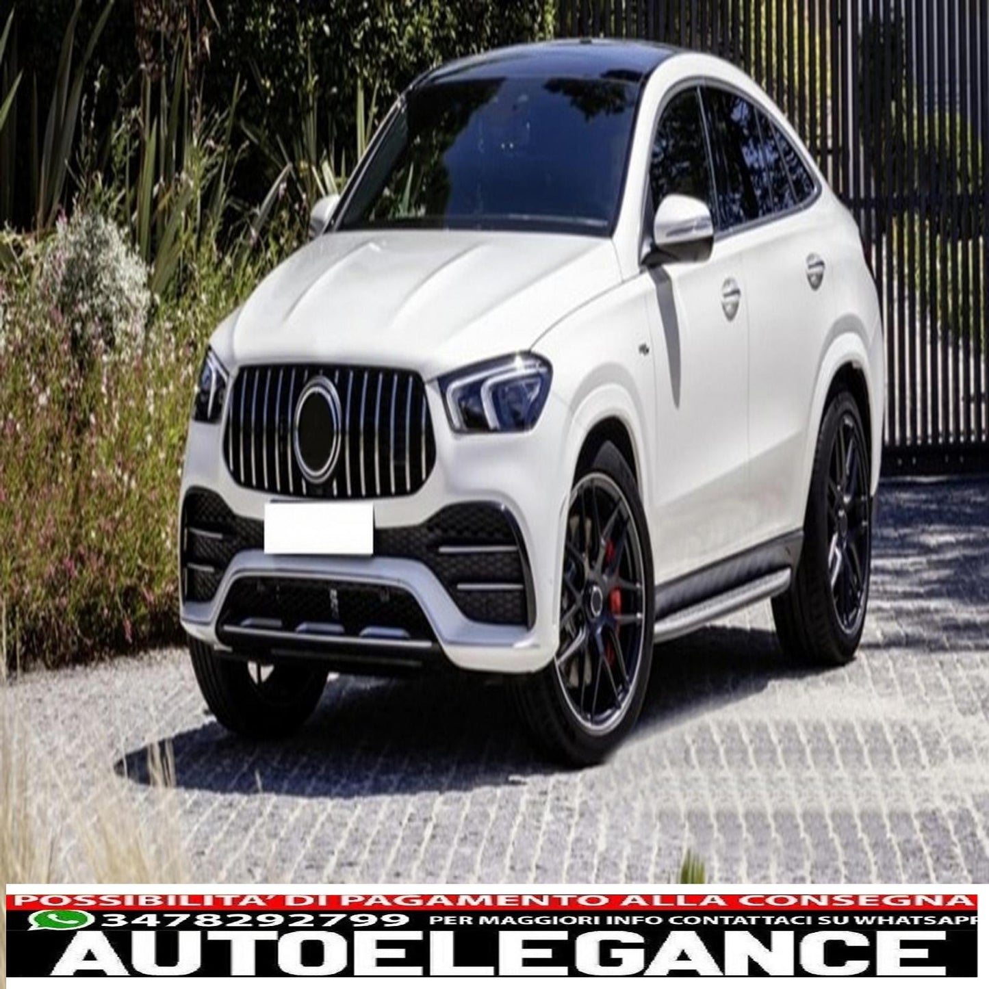 griglia anteriore centrale adatta per mercedes gle suv w167 v167 gle coupe c167 pacchetto sportivo (2019-up) gtr panamericana design nero lucido e cromato