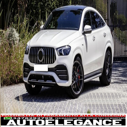 griglia anteriore centrale adatta per mercedes gle suv w167 v167 gle coupe c167 pacchetto sportivo (2019-up) gtr panamericana design nero lucido e cromato