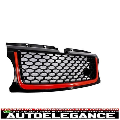 central grille and side air intakes group suitable for land rover sport l320 facelift (2010-2013) autobiography look black red edition