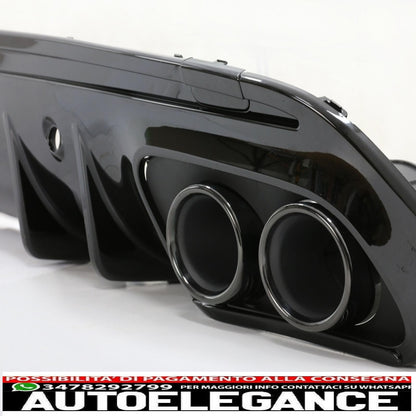 diffusore paraurti posteriore con terminali di scarico adatti per mercedes classe c w205 (2014-2020) e spoiler bagagliaio nero pianoforte