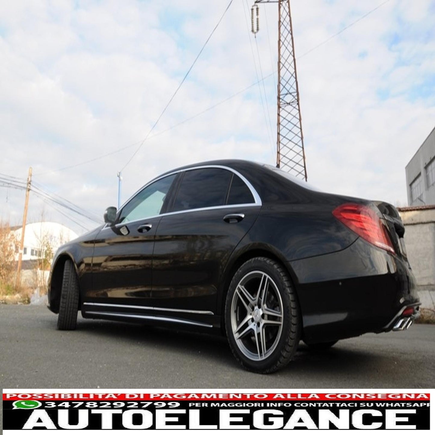side skirts suitable for mercedes s class w222 long version (2013-2020) design s65 