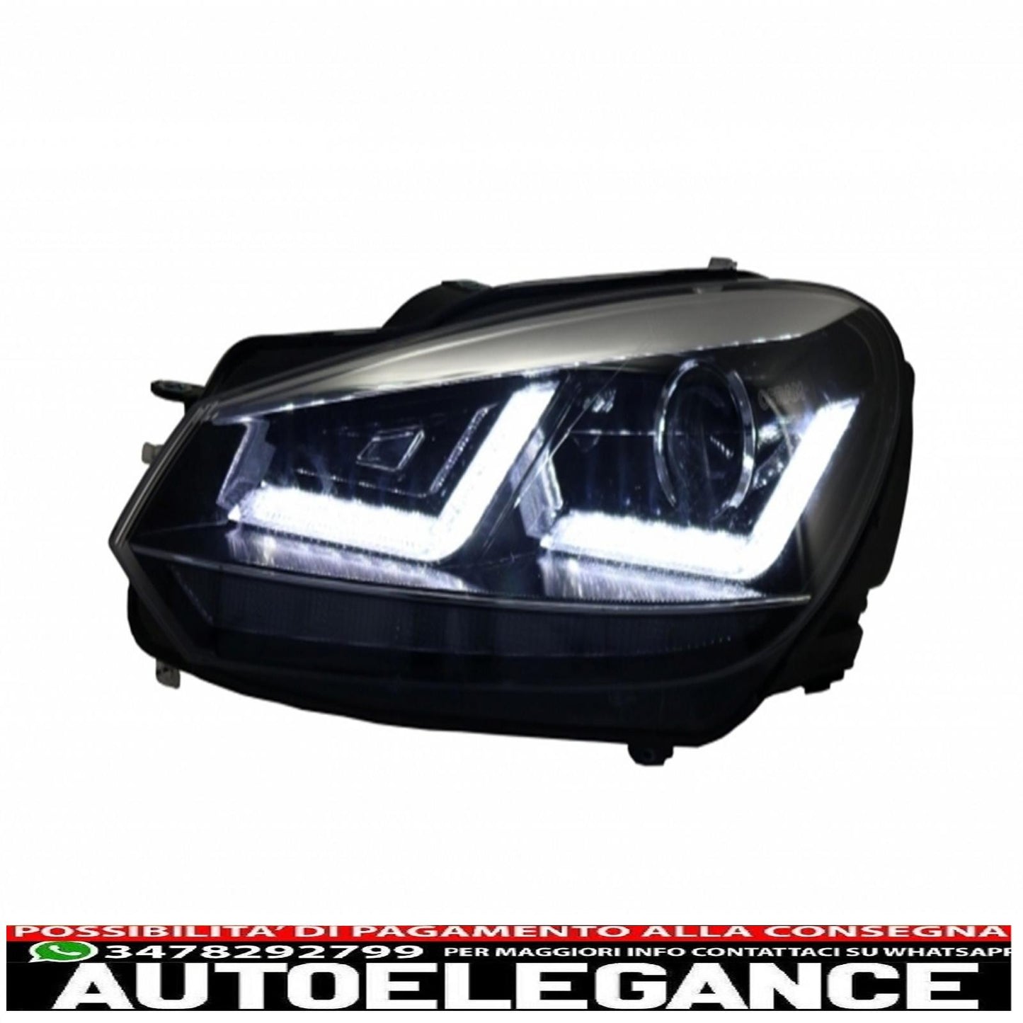 griglia anteriore adatta per vw golf vi (2008-2012) con fari allo xeno osram luci di svolta sequenziali dinamiche a led cromate design r20