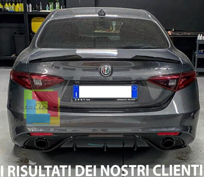 DAM ALFA ROMEO GIULIA DIFFUSORE SOTTO PARAURTI POSTERIORE + TERMINALI INOX 0222