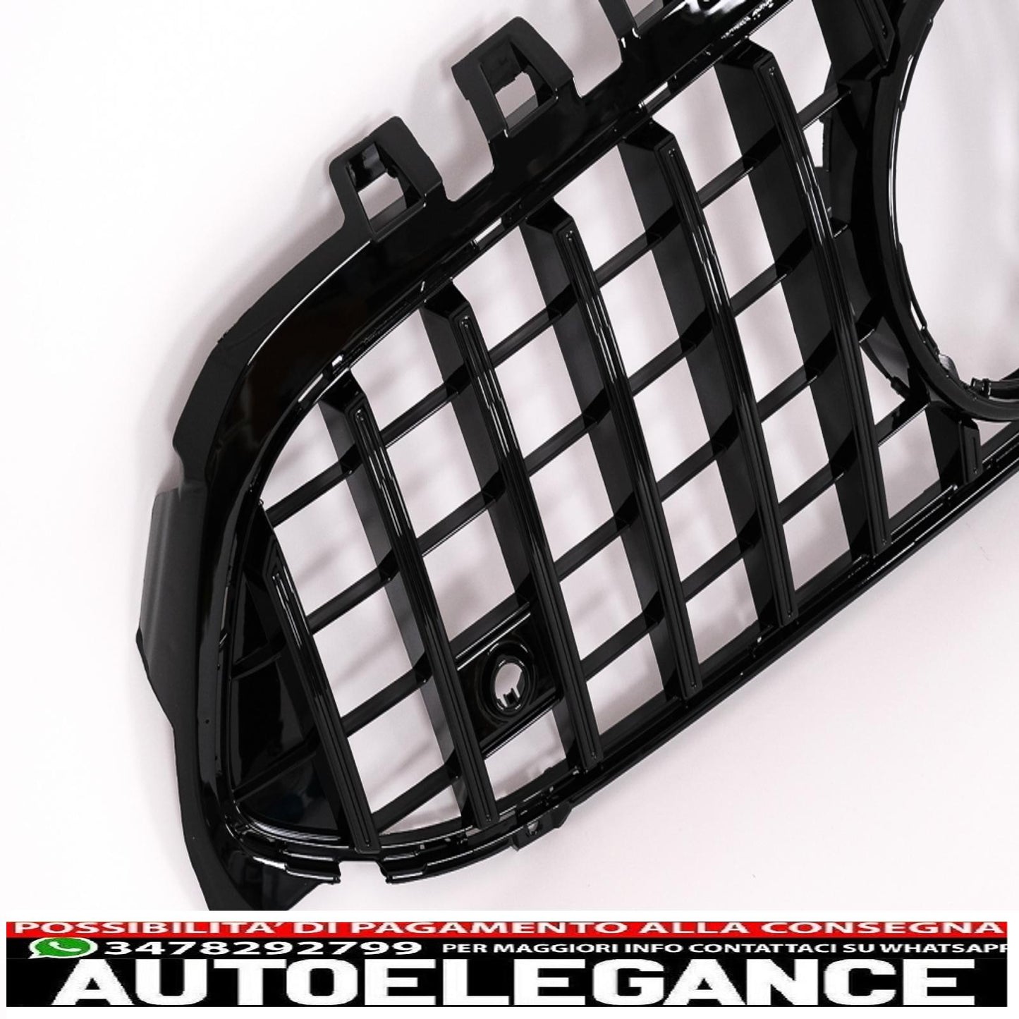 central grille suitable for mercedes a-class w177 hatchback v177 sedan (04.2018-up) gt-r design panamericana black