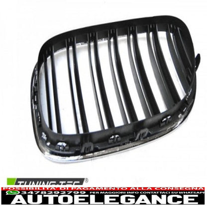 griglia cromata nera doppia barra per BMW F01 09-15