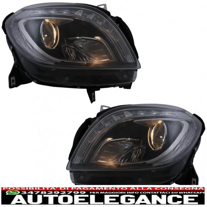 led headlights suitable for mercedes m-class w166 (2012-2015) black 