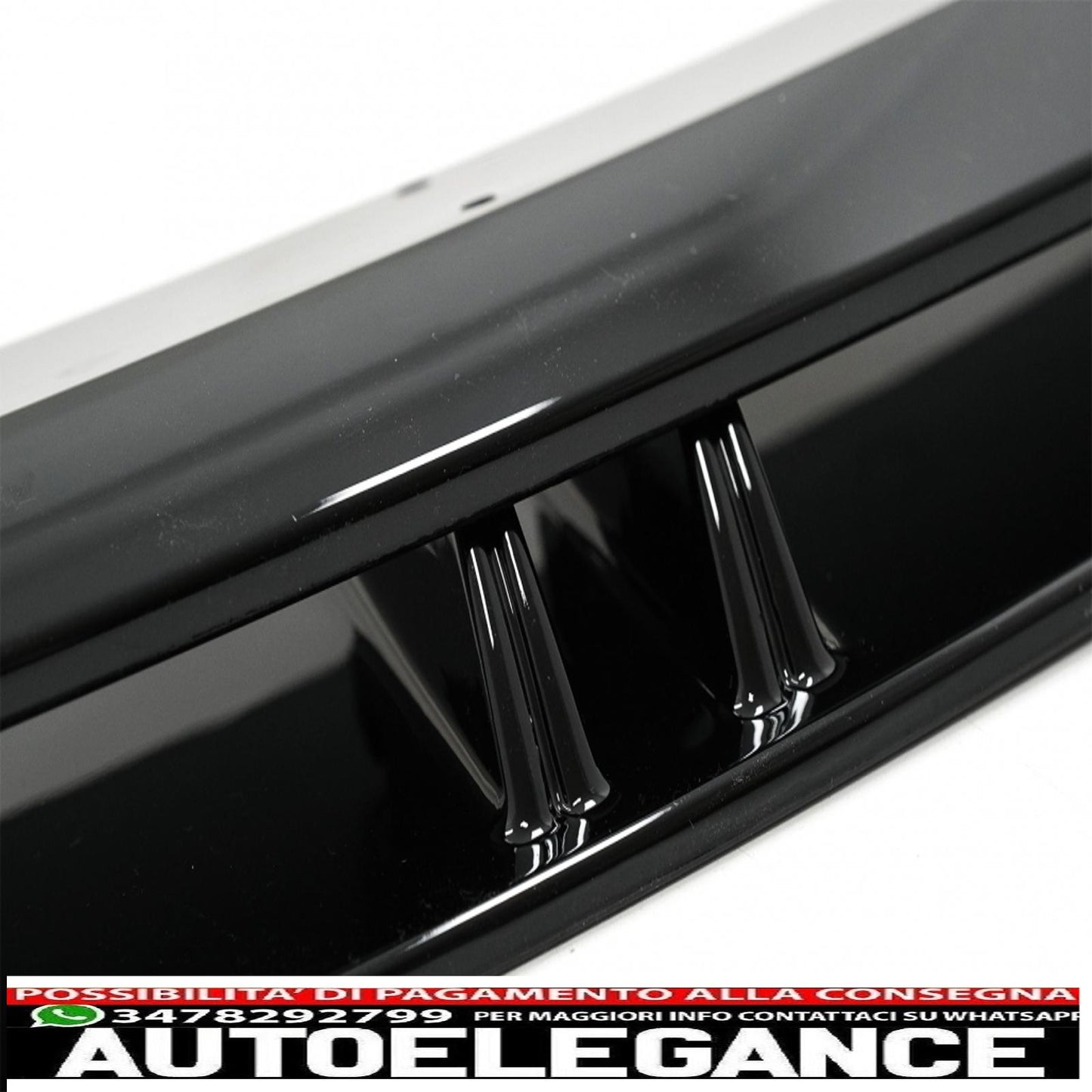 Rear bumper valance diffuser with additional front bumper spoiler suitable for audi a3 8v facelift (2017-2019) sedan cabrio rs3 only bumper design s-line piano black