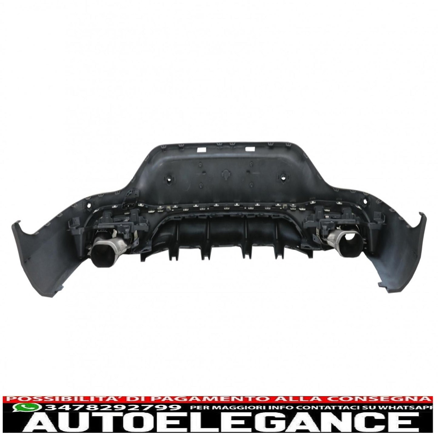 diffusore posteriore con terminali di scarico argento adatti per mercedes glc coupe facelift c253 (2020-) glc43 design