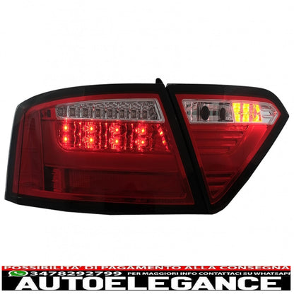 led rear lights suitable for audi a5 8t coupe cabrio sportback (2007-2009) transparent red