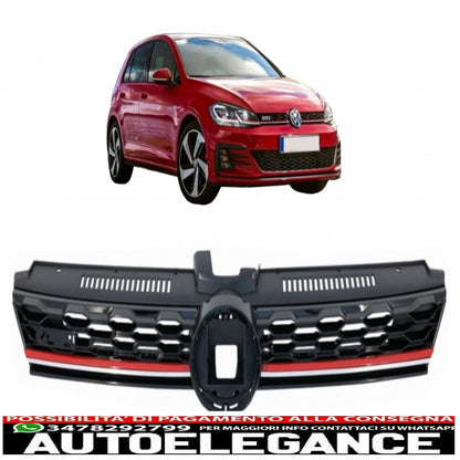 central grille without badge suitable for vw golf 7.5 vii facelift (2017-up) gti design 