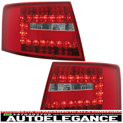 led rear lights suitable for audi a6 4f lim. 04-08 red/crystal - ra19elrc