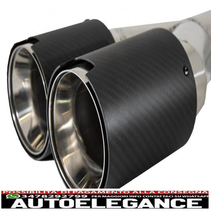 Universal Exhaust Tip Carbon Fiber Matte Finish Left Inlet 6cm / 2.36inch