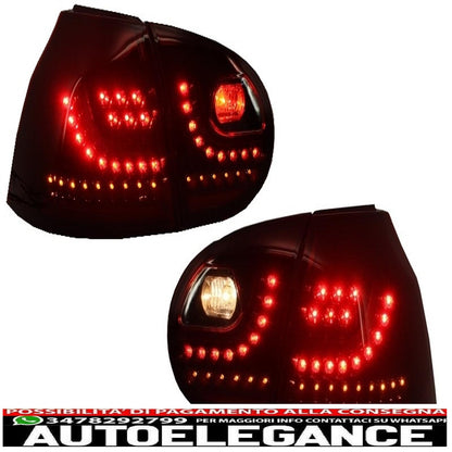 led rear lights suitable for vw golf v 5 (2004-2009) left hand drive (lhd) cherry red urban style