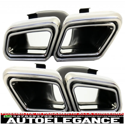 diffusore posteriore con terminali di scarico adatto per mercedes classe e w212 s212 facelift (2013-2016) solo paraurti pacchetto sportivo