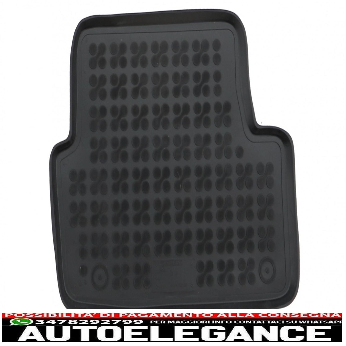 Black rubber mat suitable for VW Polo VI 2017+