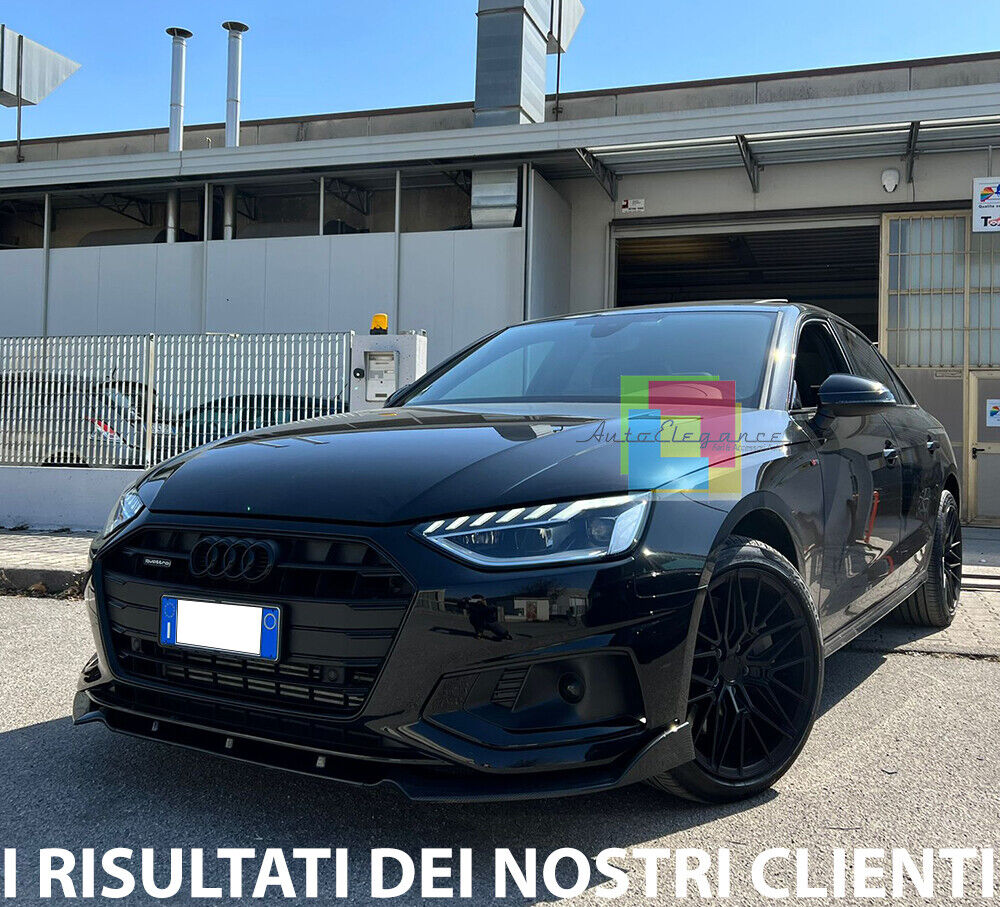 AUDI A4 B9.5 SOTTO PARAURTI ANTERIORE CARBONIO RS4 DESIGN SPLITTER NERO LUCIDO AUTOELEGANCERICAMBI
